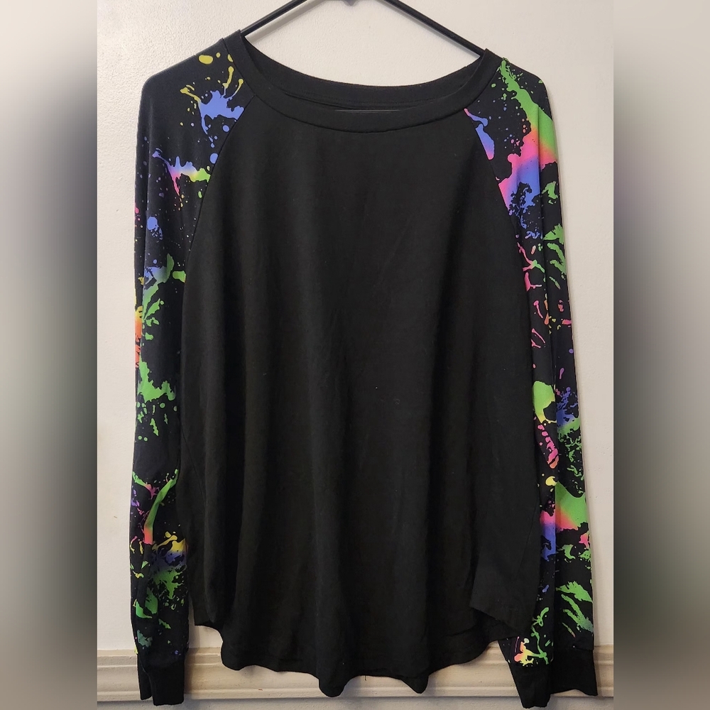SHEIN Black Multicolor Sleeve Size 2x